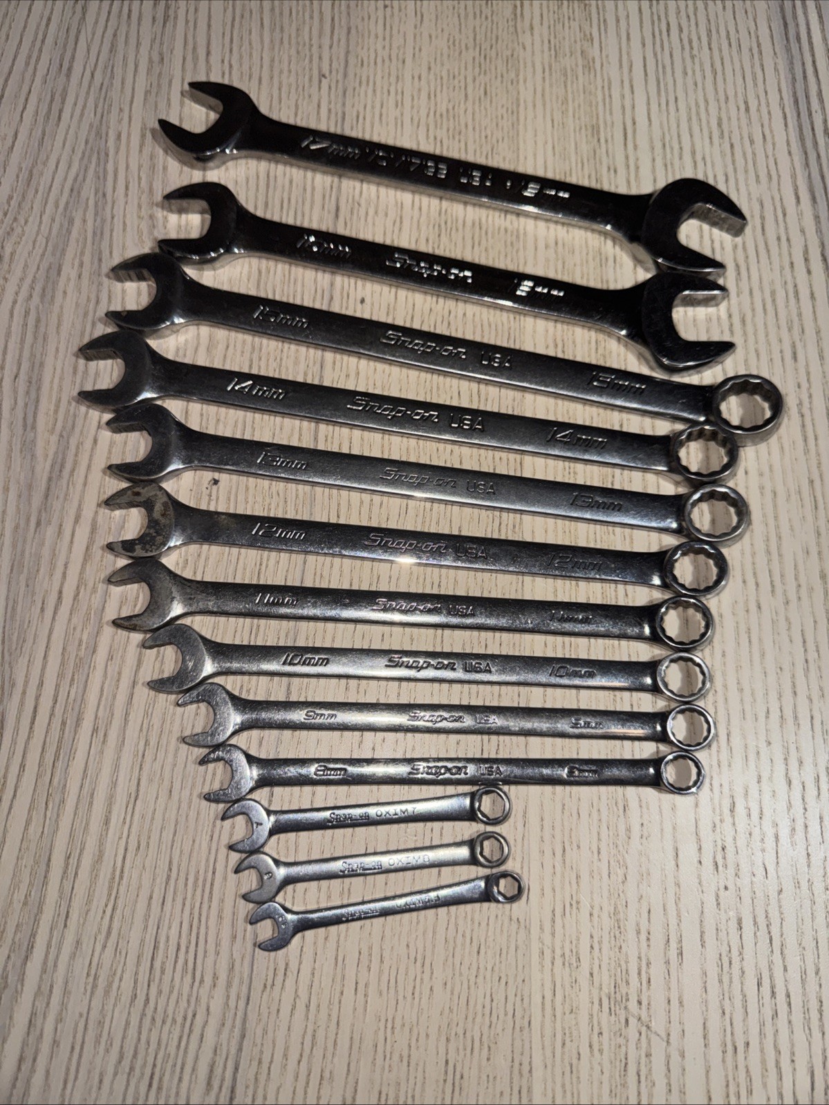Snap-on Metric Combination Wrench Set 5.5 – 19mm 13-Piece Set Part Flank Drive