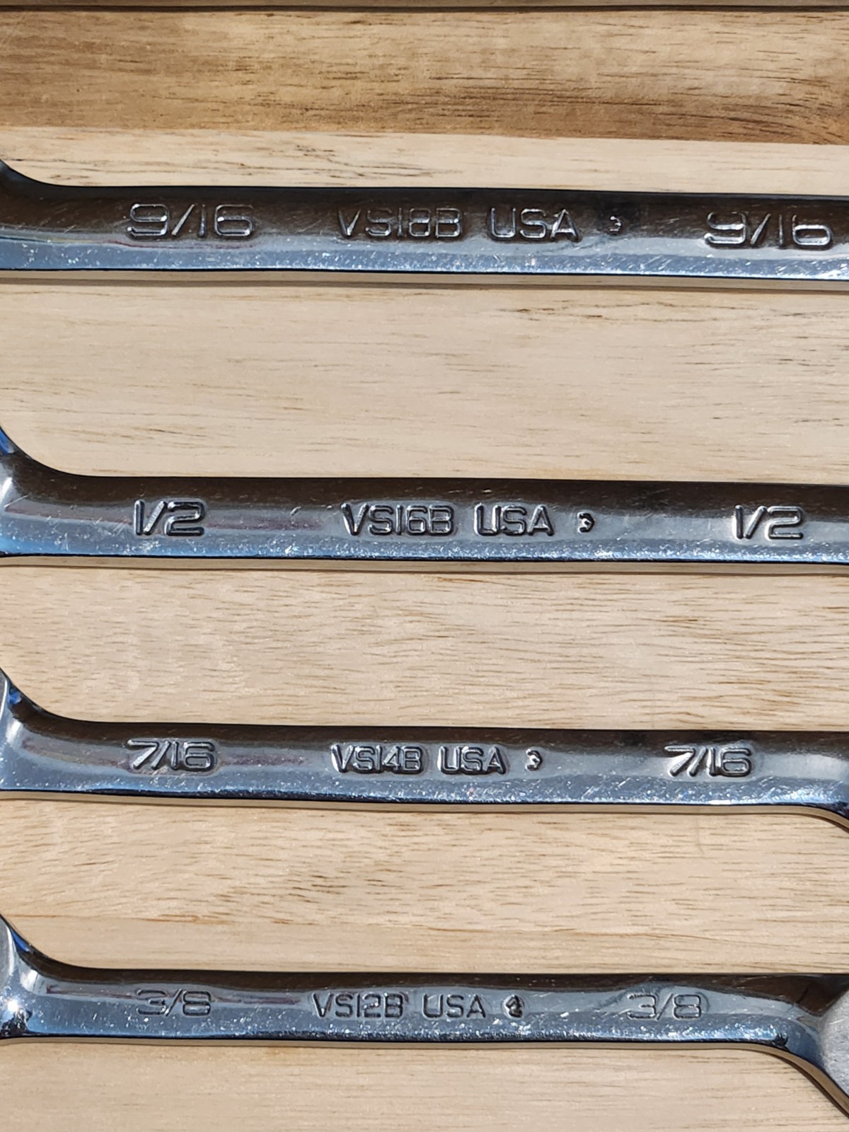 Snap On 7 Piece SAE Four-Way Angle Head Open-End Wrench Set VS807B