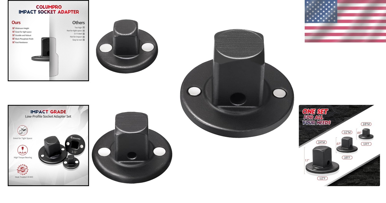 Convertor Set 3/4″ to 1/4″ – Heavy-Duty CR-MO Steel