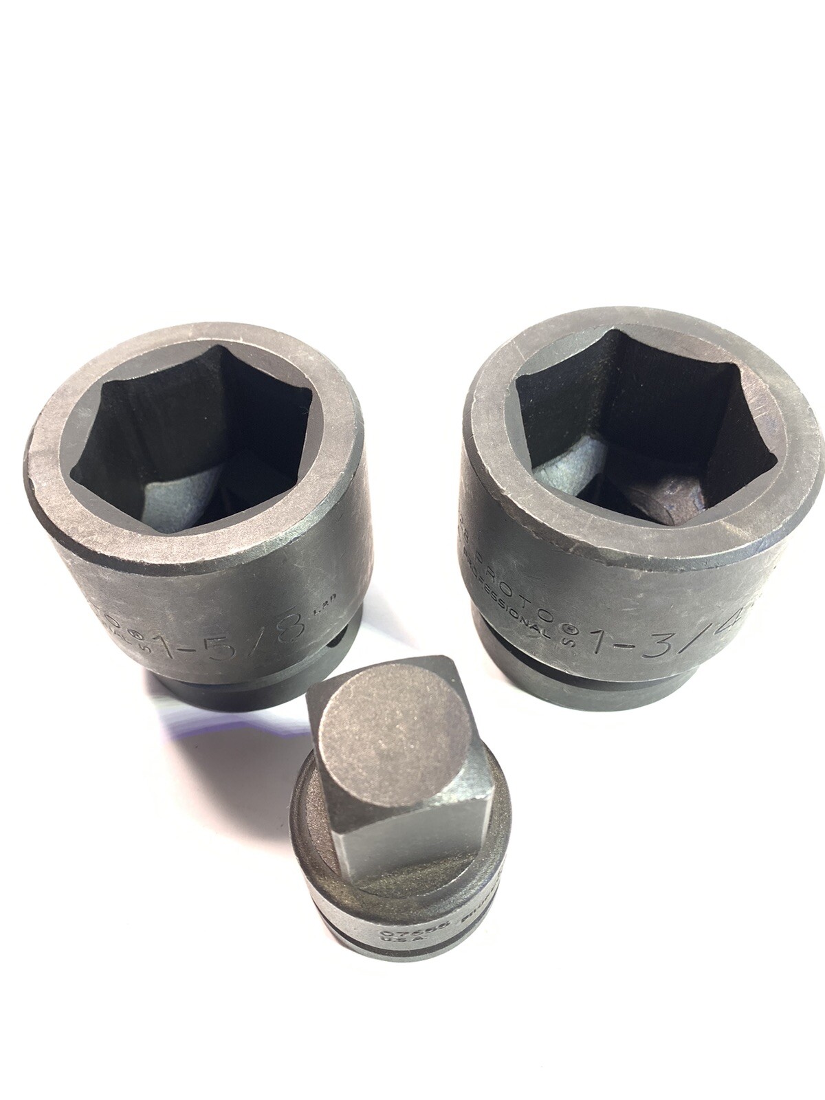Proto Impact Sockets 1 inch Drive 6 Point 1-3/4 & 1-5/8 With 3/4 X 1 Adapter