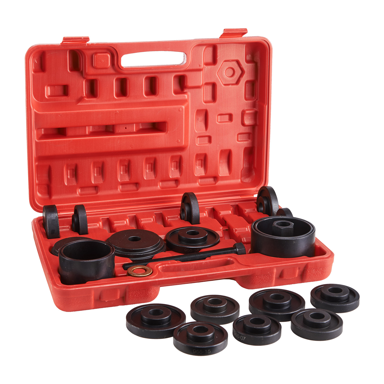23 PCs Front. Wheel Drive Bearing Removal. Adapter Puller Pulley Tool Kit W/Case