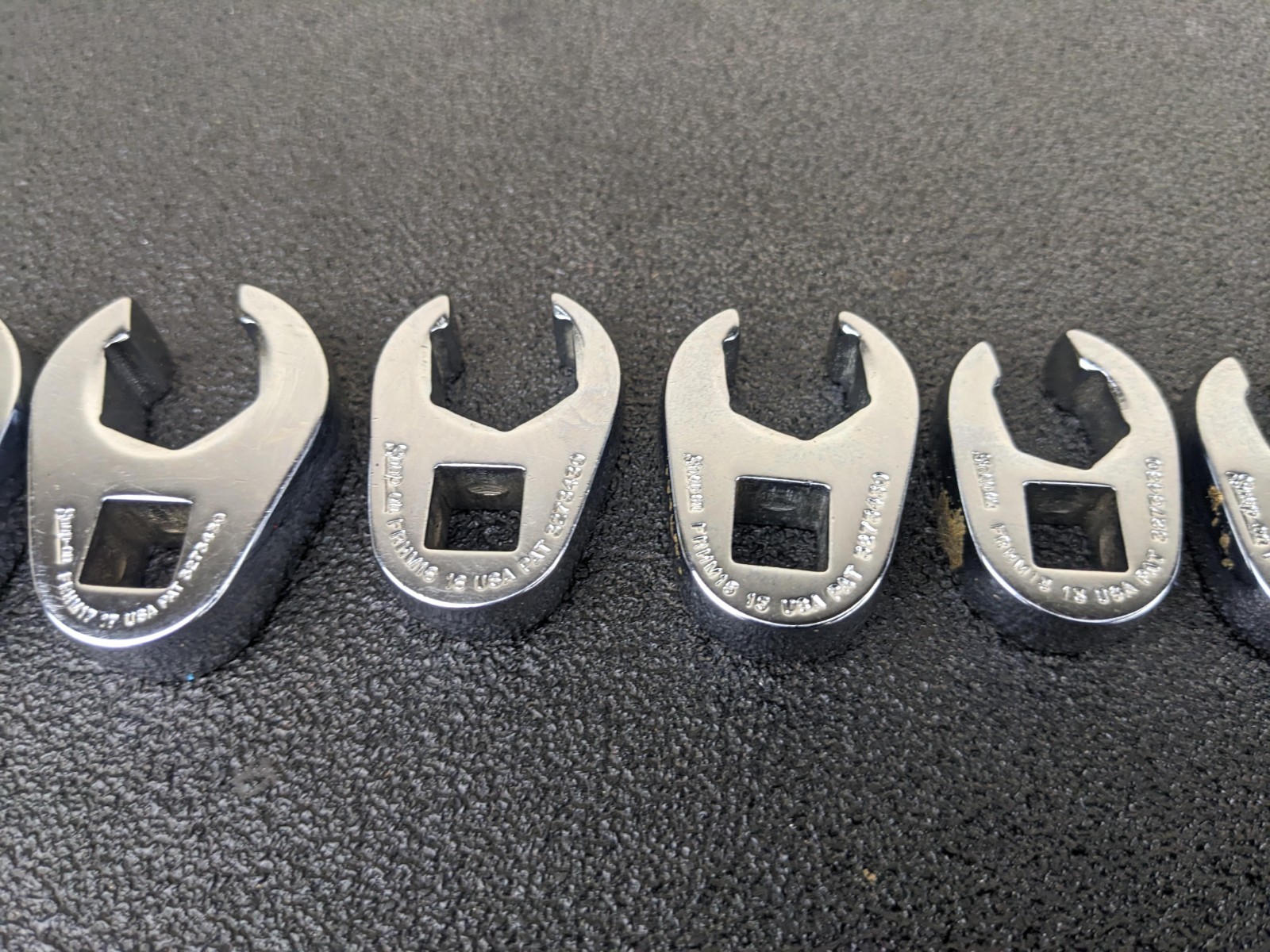 #bo435 Snap On 9Pc Metric 3/8 Drive Flare Nut Crowfoot Wrench Set 9MM 18mm