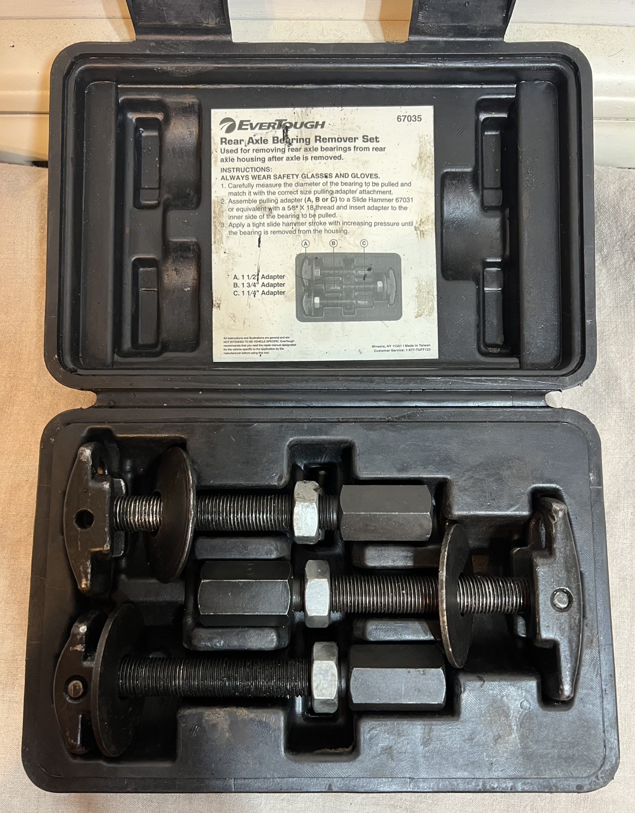 EVERTOUGH 67035 Rear Axle Bearing Remover Set, with plastic case