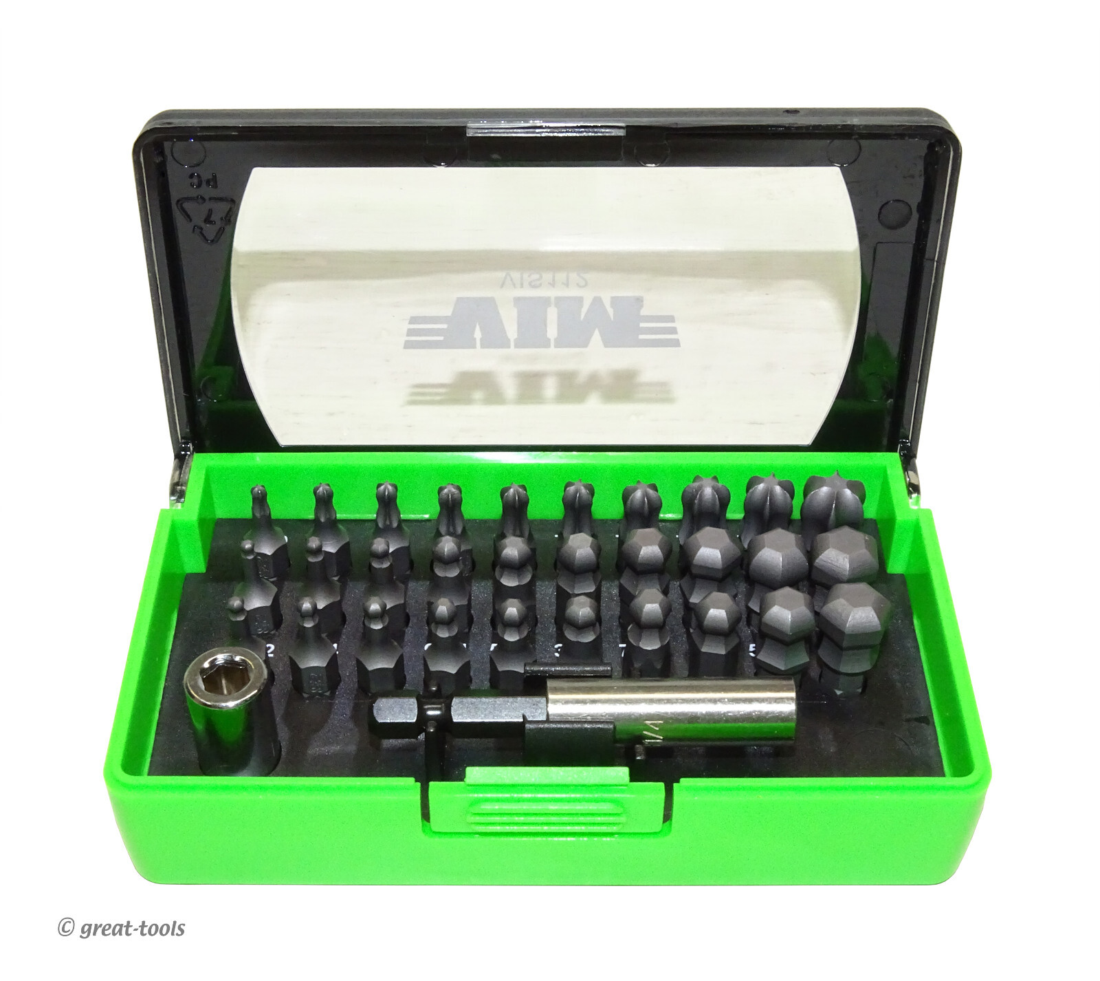 VIM TOOLS: 32-PC Ball Torx, SAE Ball Hex, and Metric Ball Hex bit set – VIS112