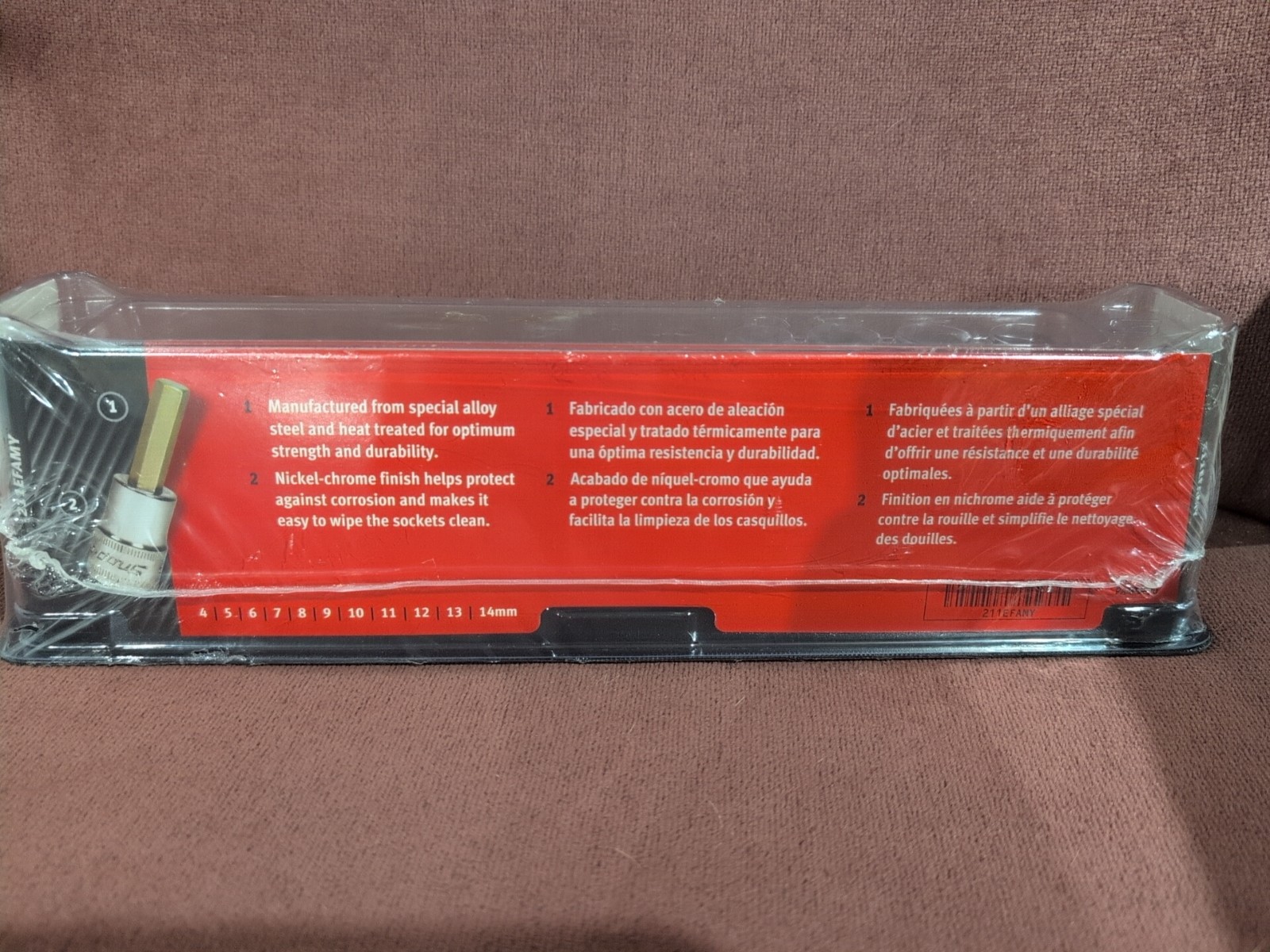 Snap On 11 Pc 3/8″ Drive Metric Standard Hex Bit Socket Set 4-14 mm 211EFAMY NEW