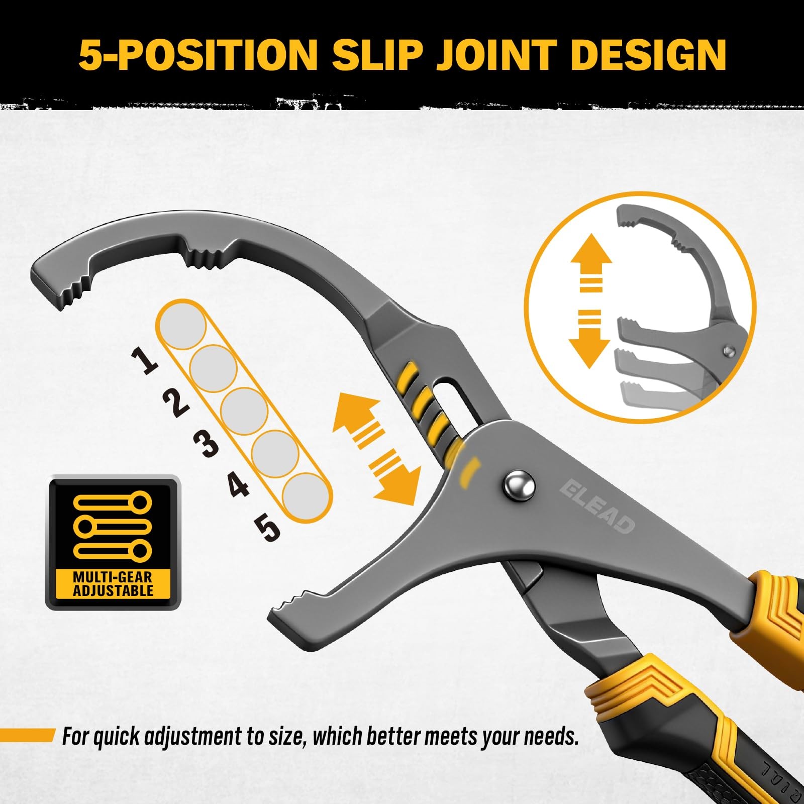 Adjustable Oil Filter Wrench Pliers Set 9 & 12 Inch Carbon Steel