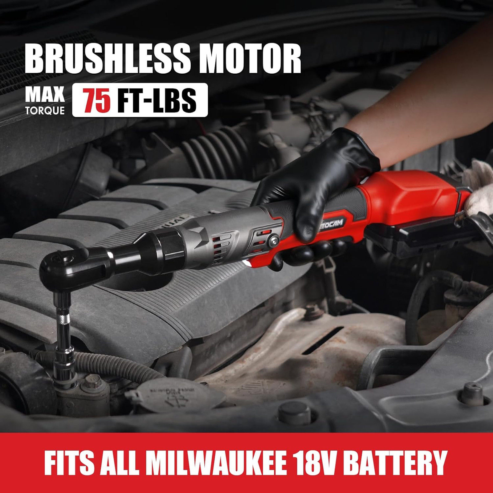 3/8″ Cordless Ratchet Wrench for Milwaukee 18V Battery(Tool