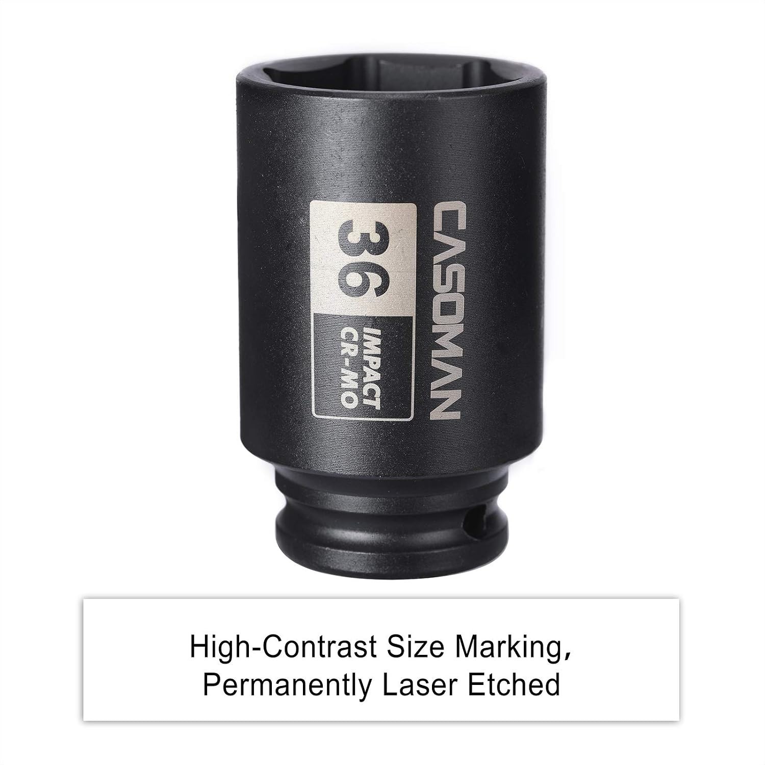 1/2″ Drive 36mm Deep 6 PT Impact Socket – Durable Chrome Molybdenum Steel