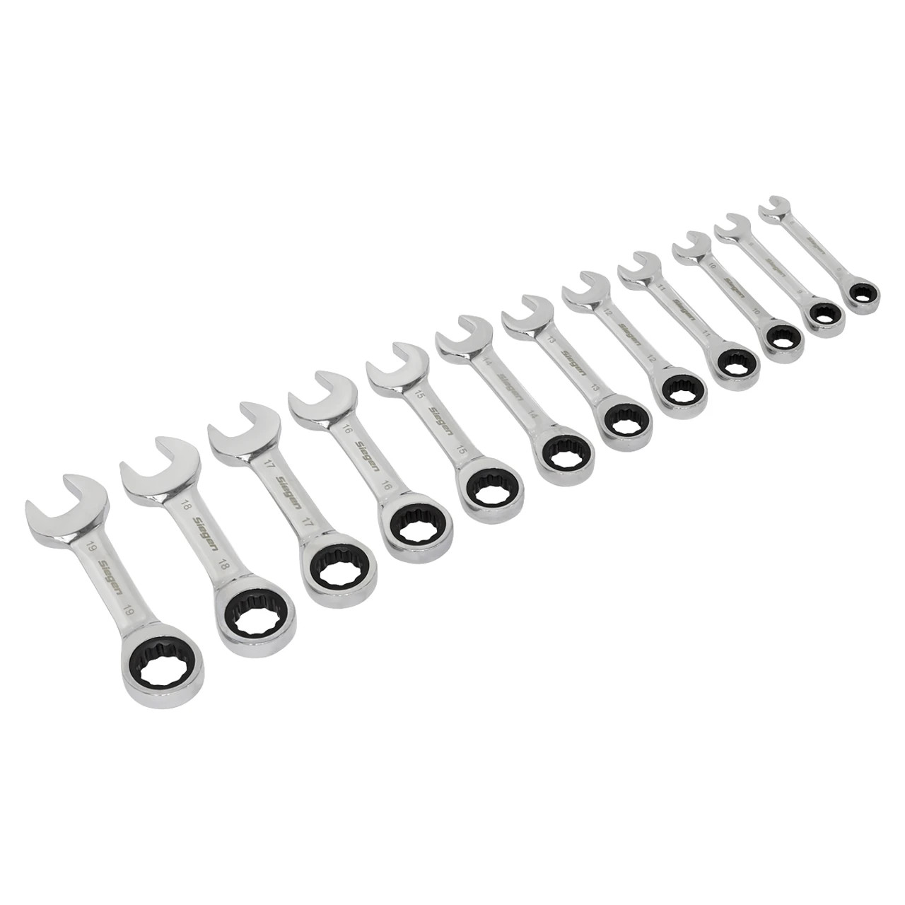 Sealey S0633 Stubby Ratchet Combination Spanner Set 12pc Metric