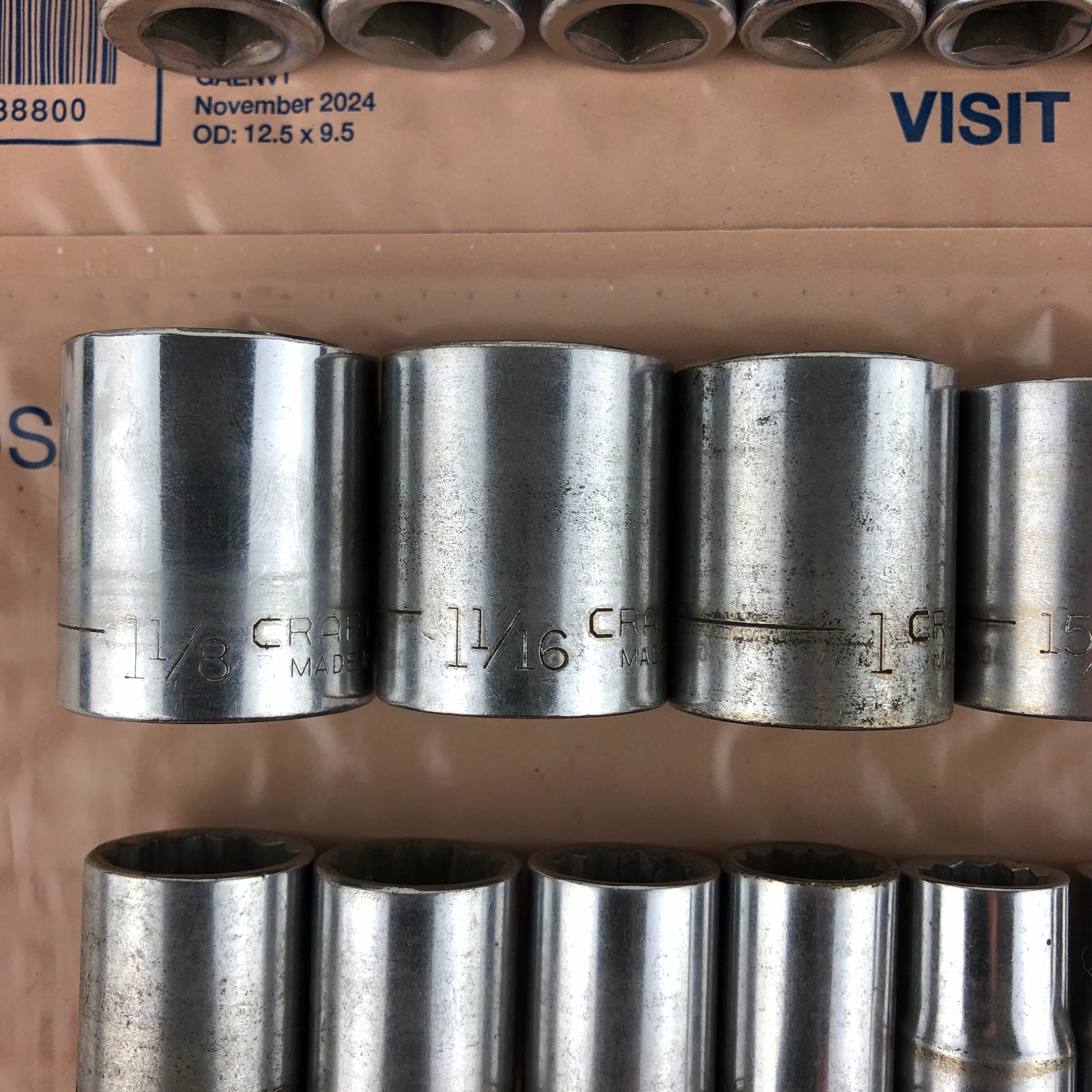 Craftsman USA Metric SAE Socket Set 12Pt 1/2 Dr Ratchet 14mm-24mm 7/16 to 1-1/8″