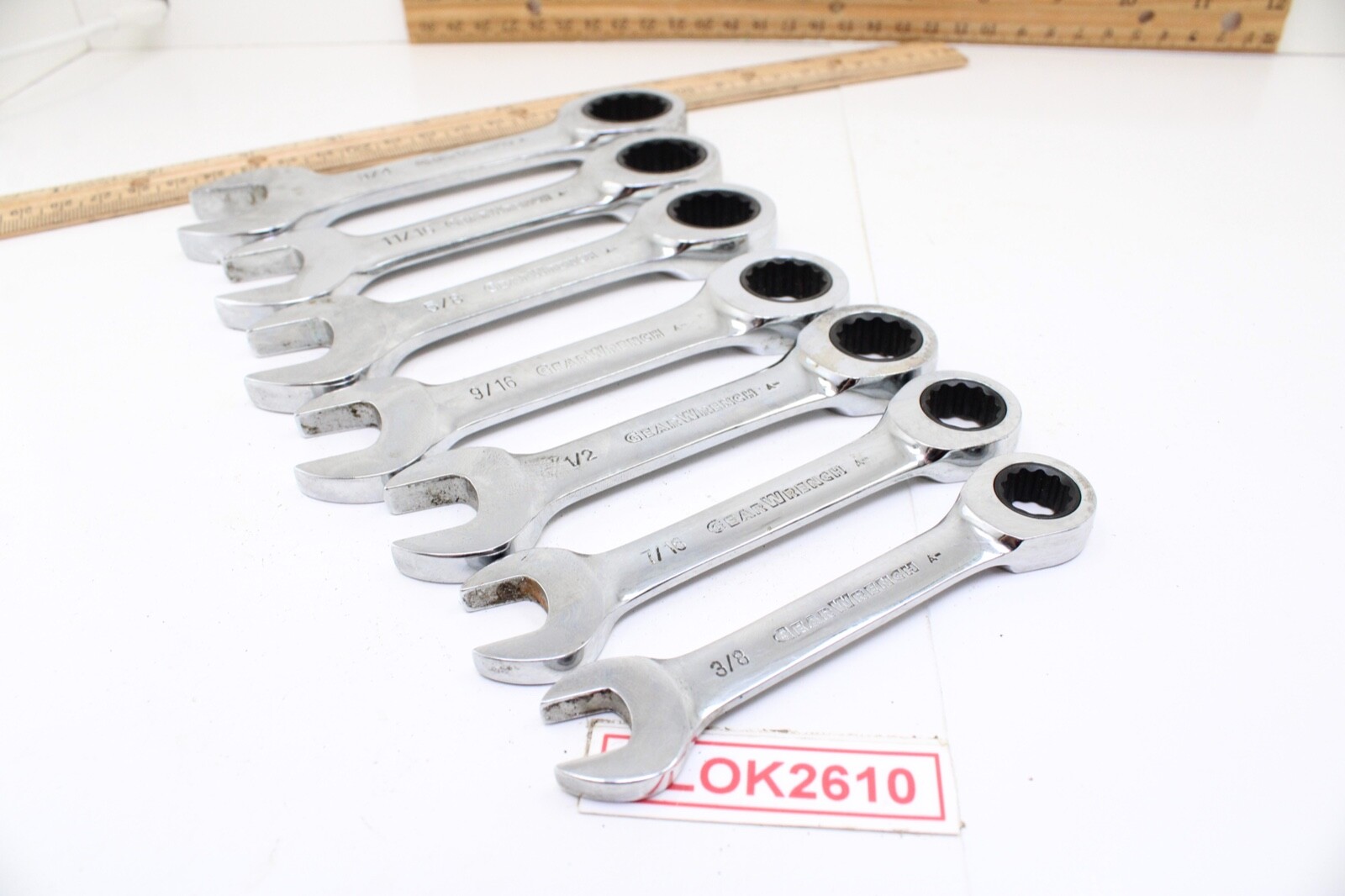 Gearwrench 3/8″ – 3/4″ 7 Piece SAE Stubby Combination Ratcheting Wrench Set