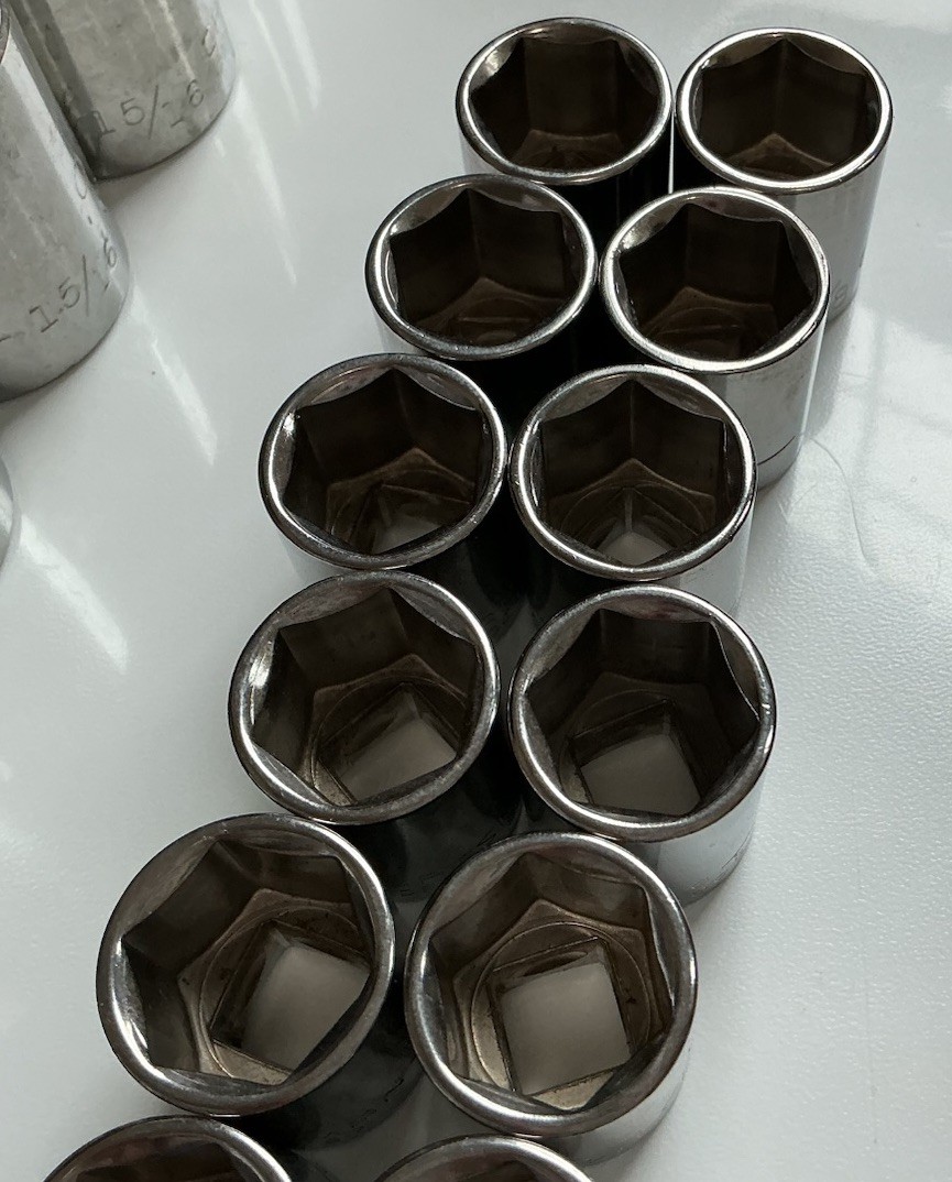 Lot Of 15 Vintage Craftsman 5/8 Sockets 3/8 Drive 6 Point G Series 43205 USA
