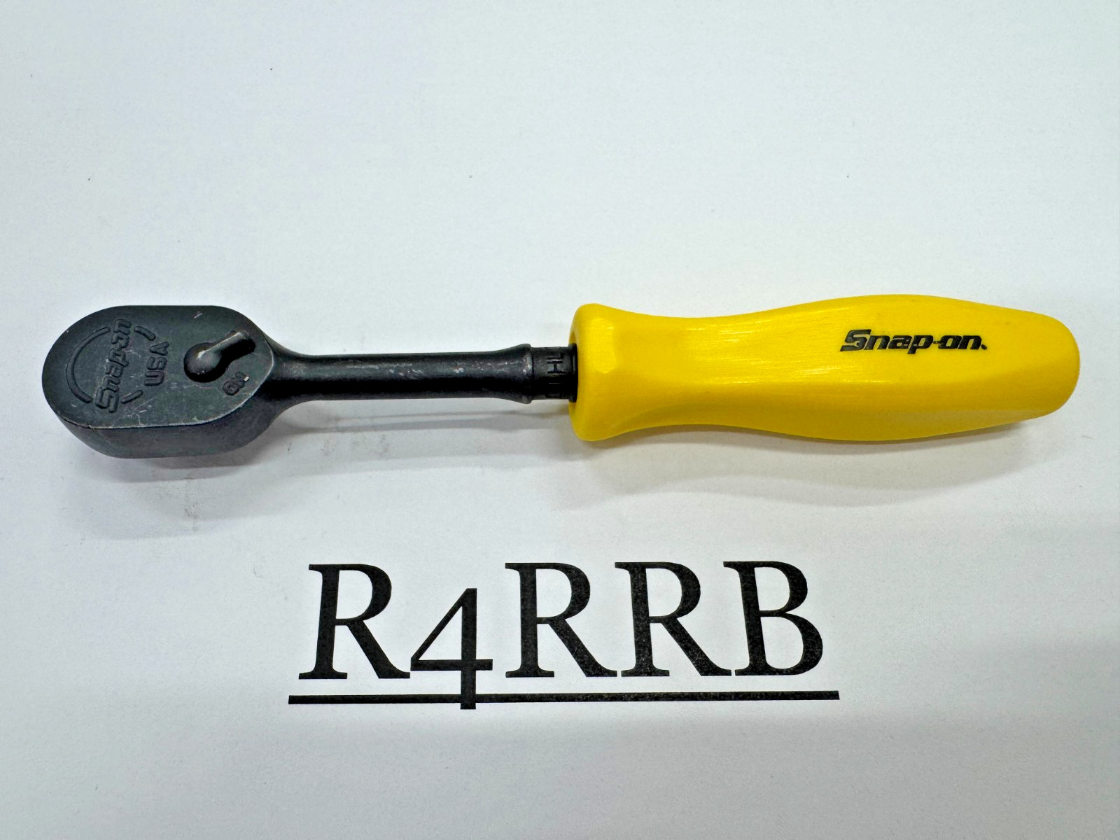 Snap-on Tools RARE CLASSIC YELLOW 1/4″ Drive Hard Grip Black Ratchet GTHLD72Y