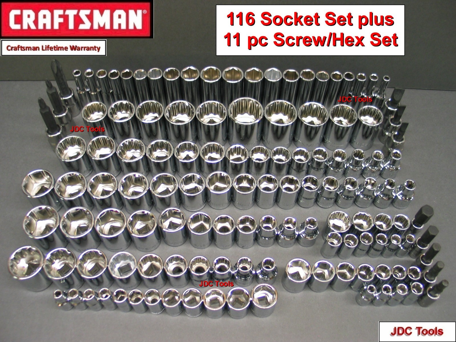 CRAFTSMAN 127 pc Socket Set 1/2 3/8 1/4 116 118