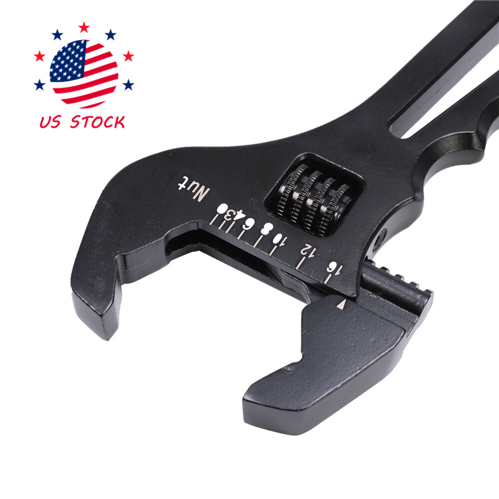 Adjustable Wrench Aluminum Tool Spanner Black 3AN-16AN New For Hose End Fitting