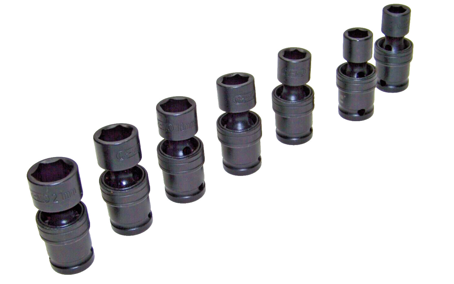 7Pcs 1/2″ Drive Universal Swivel Impact Socket 13, 14, 15, 17, 18. 19, 21 Metric