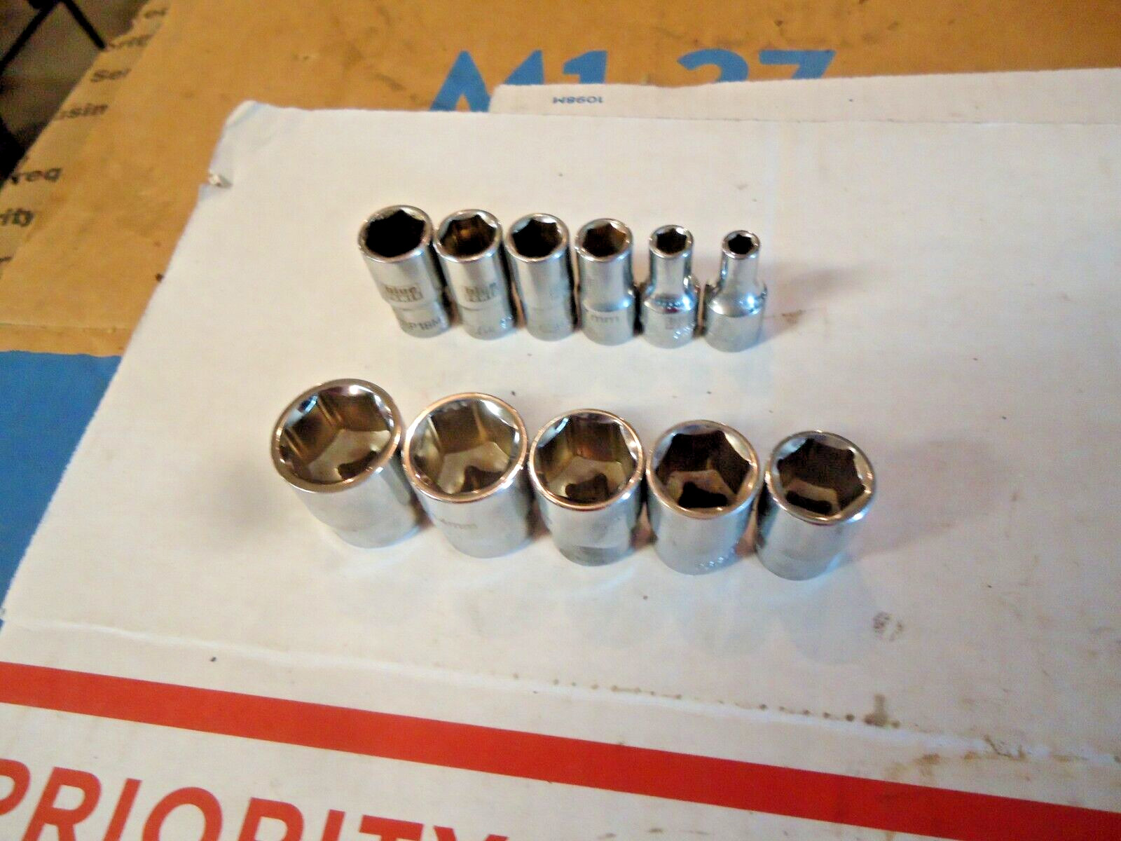 Lot Of 11 1/4″ Drive Metric 6 Point Sockets – Free Shipping