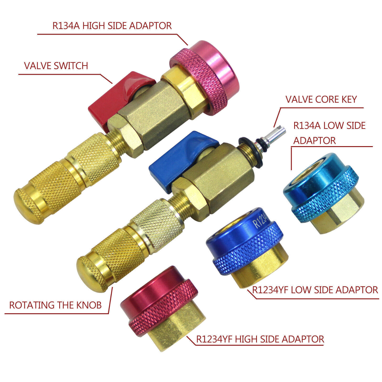 R134A R1234YF Valve Core Remover Installer Tools Replace Schrader Valve Tool