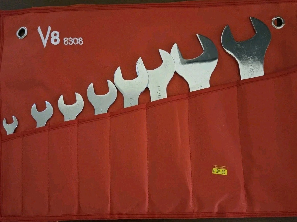 V8 Tools 8308 8 Piece SAE Super Thin Wrench Set