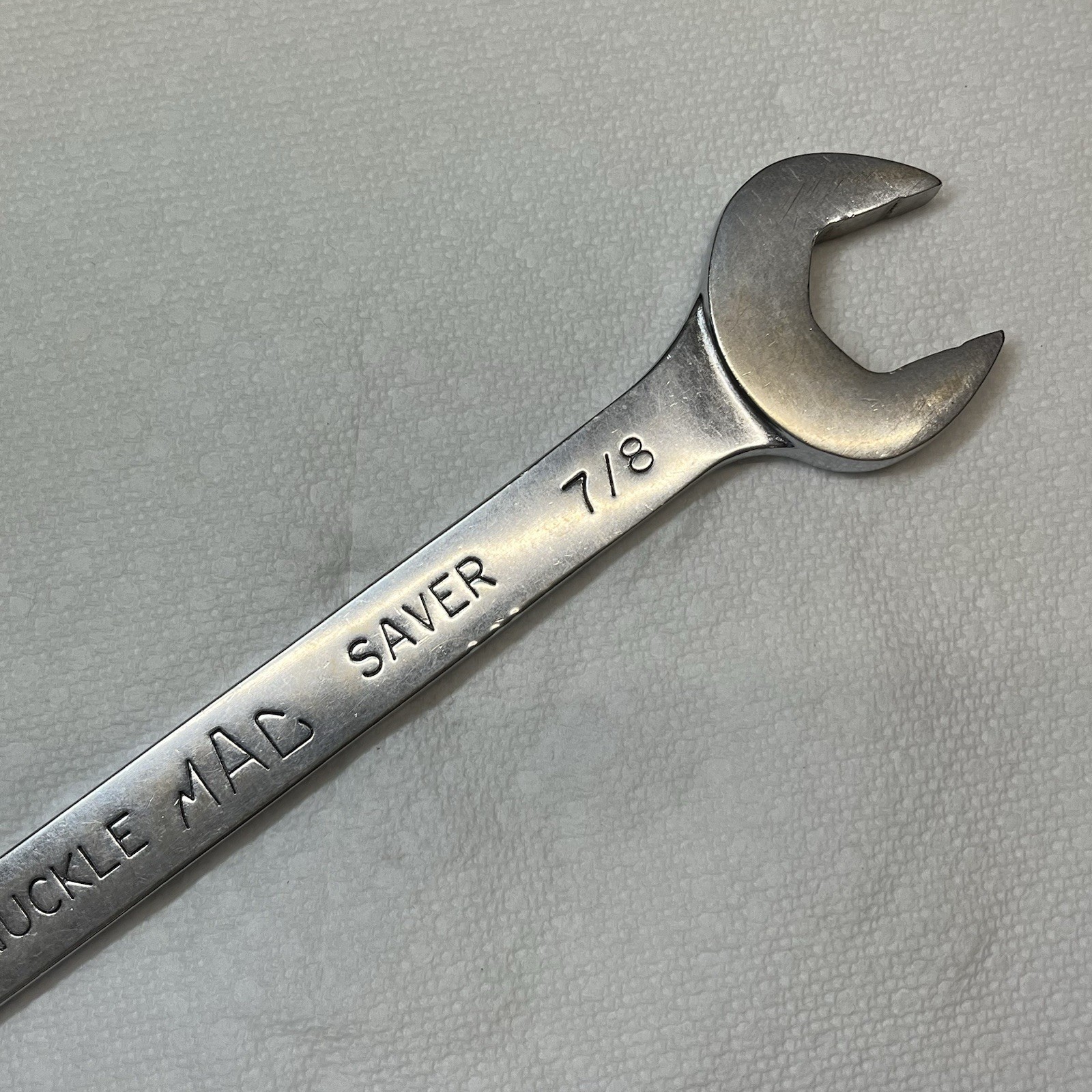 Mac Tools 7/8 combo wrench Knuckle-Saver more durable and thicker.