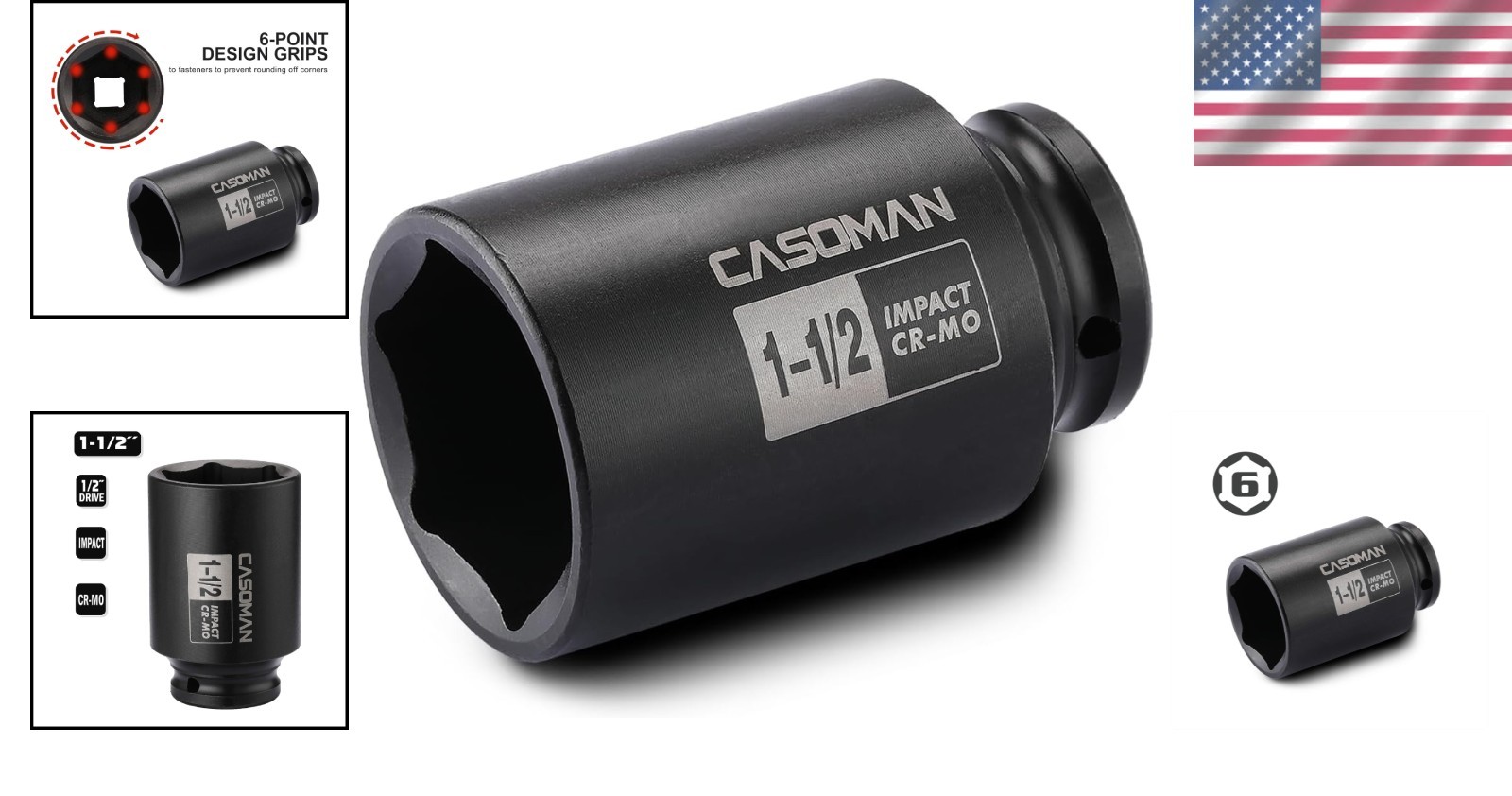 Corrosion-Resistant 1/2″ Drive Deep Impact Socket for Efficient Axle Nut Service