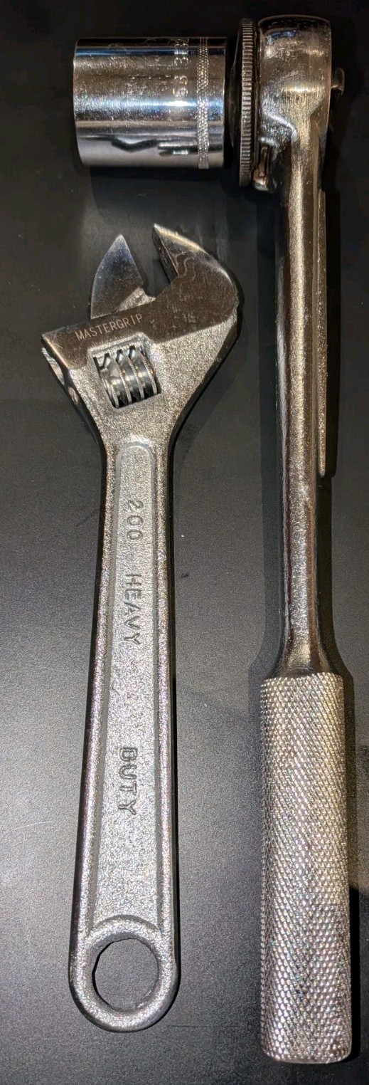 Lot of 3 ~ EASCO 1/2″ Ratchet 731111, w/ 1″ Socket, & 8″ Adjustable Wrench