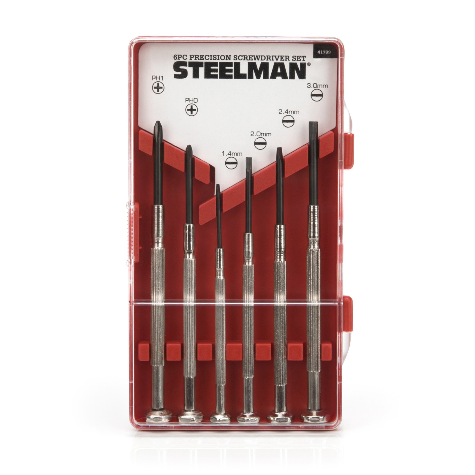 Steelman 6 Pc Steel Shaft Precision Phillips and Slotted Screwdriver Set 41799