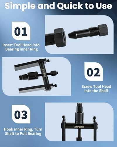 10pc Motorcycle Wheel Bearing Puller Set, 8-25mm Blind Hole Tool for Bearings Re
