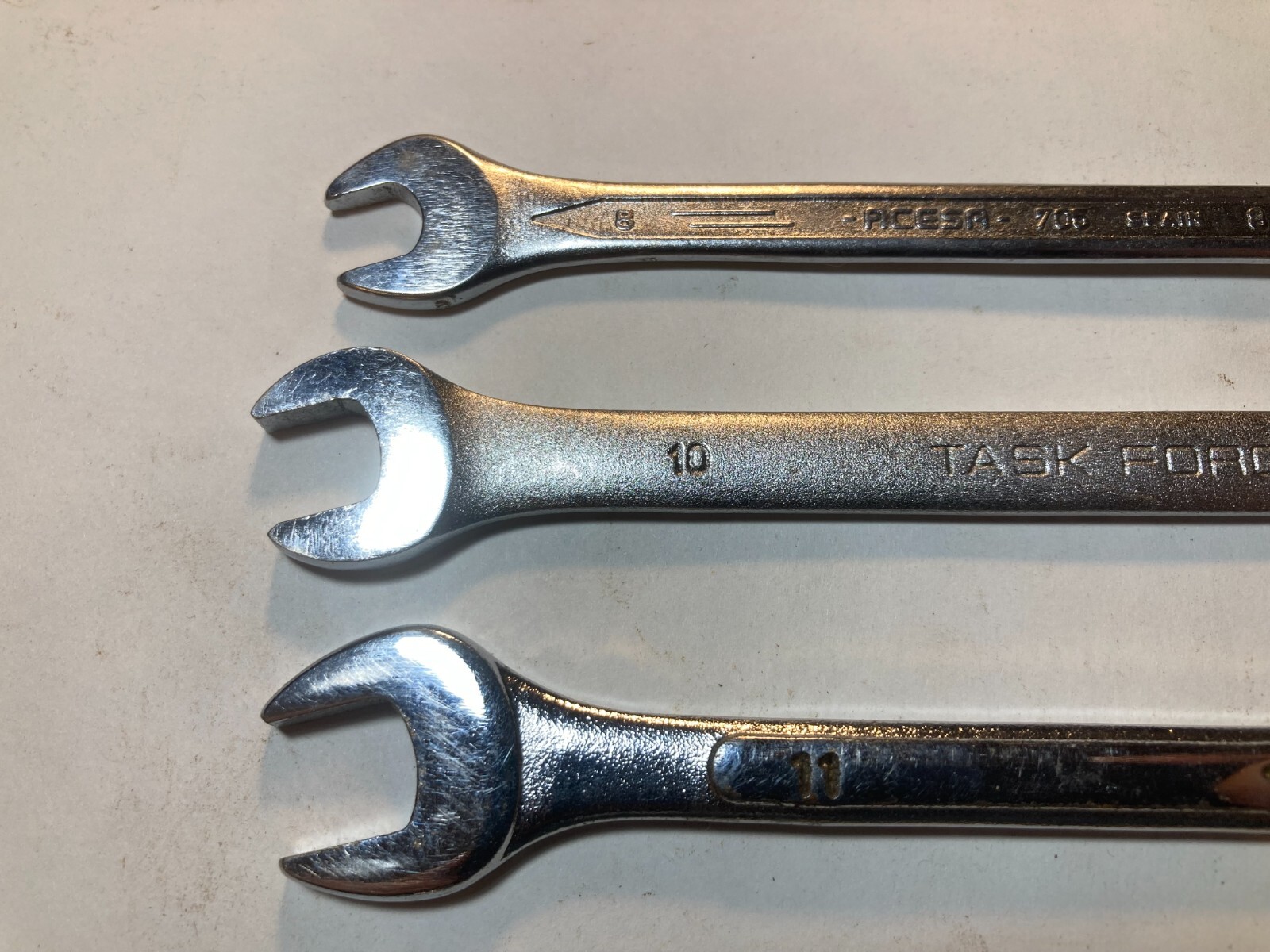 Vintage 6 Combination Wrenches 8, 10, 11, 13, 14, 15mm Steel Drop Forged Metric