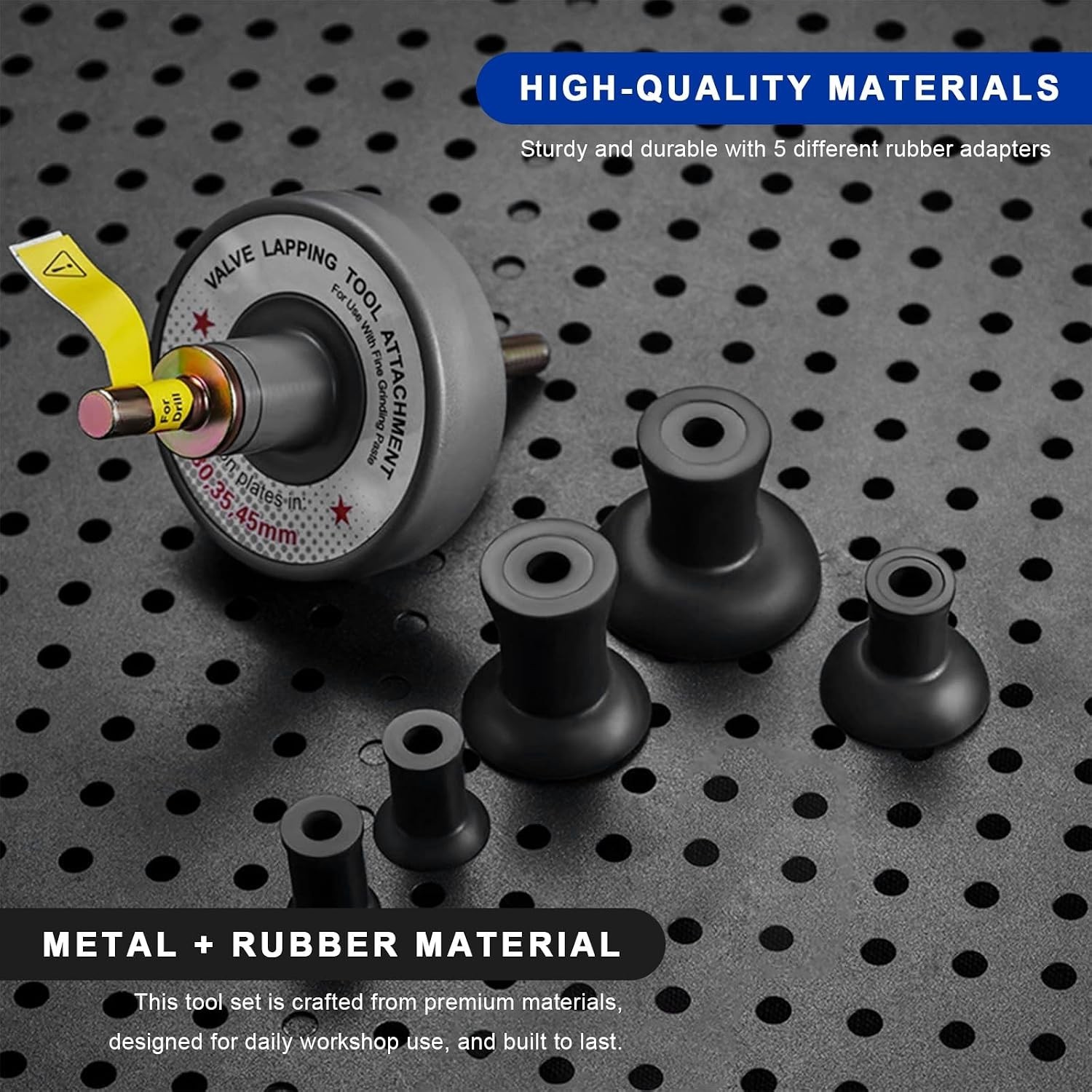 Valve Lapping Tool Kit Valve Lapping Tool & Compound Kit with 5 Suction Plate…