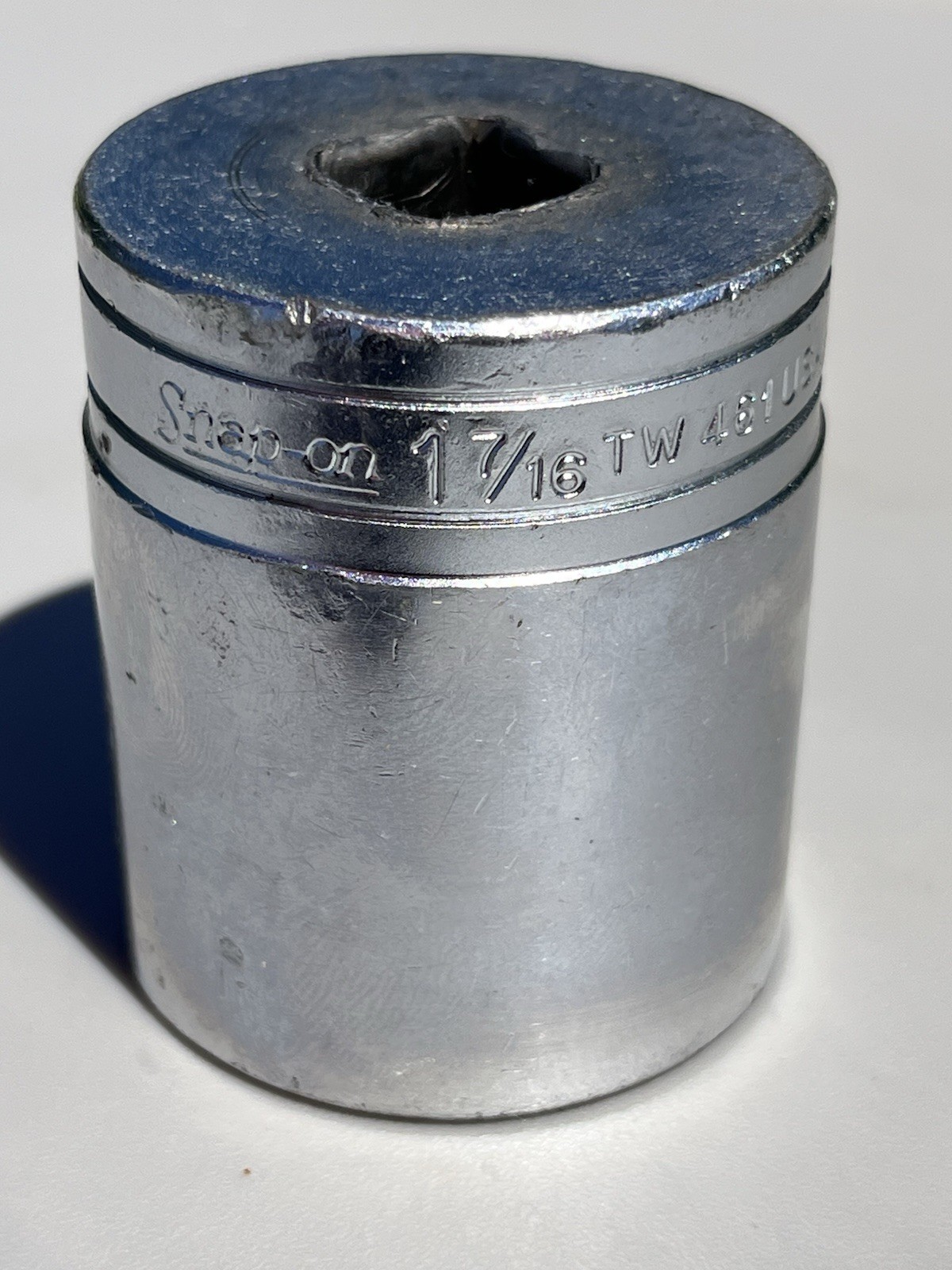 Snap On#TW461 – 1-7/16”, SAE, 1/2″ Dr., Chrome, Shallow, 6 Pt., Socket-USA-NICE-