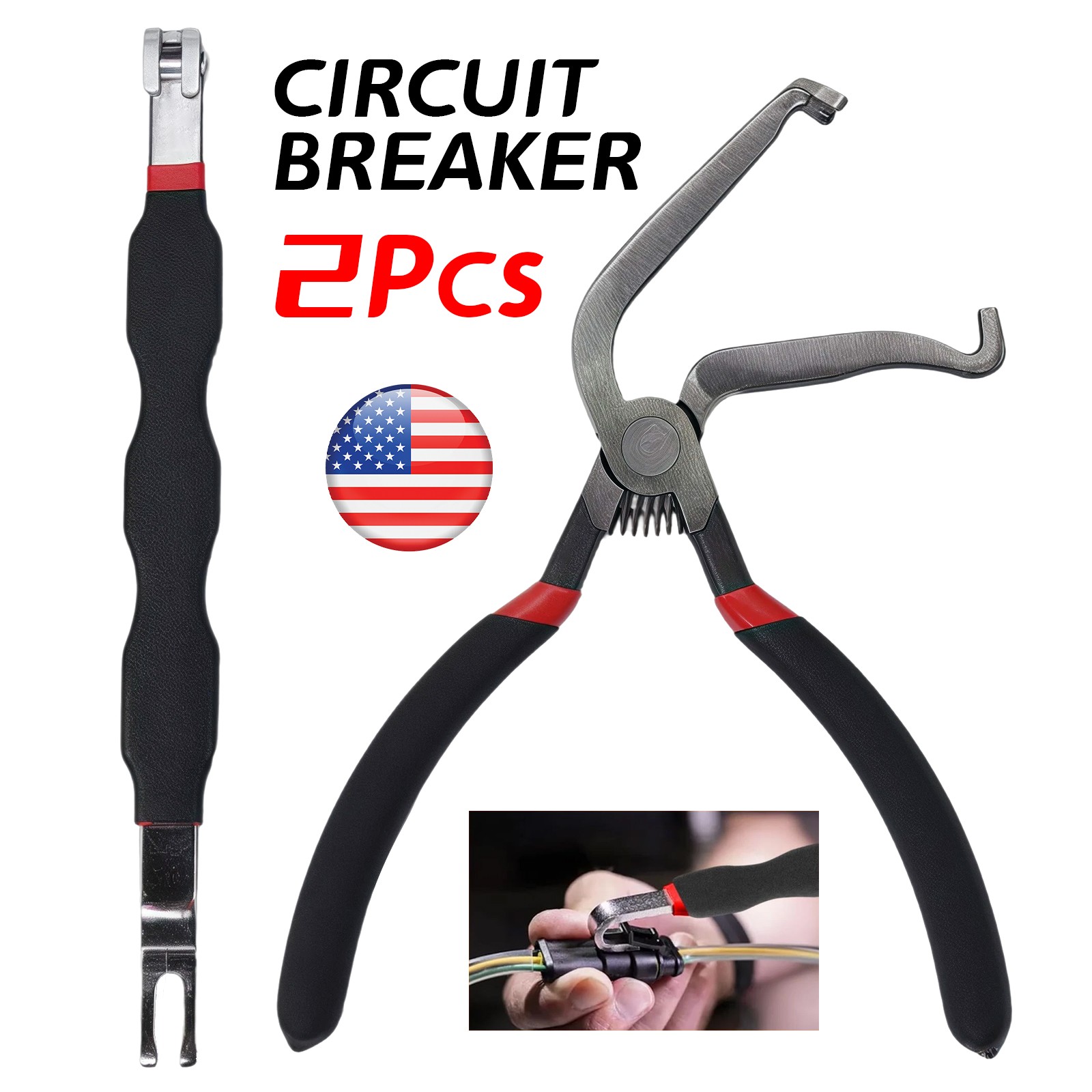 2Pcs Electrical Disconnect Pliers Connector Separator Terminal Plug Removal Tool