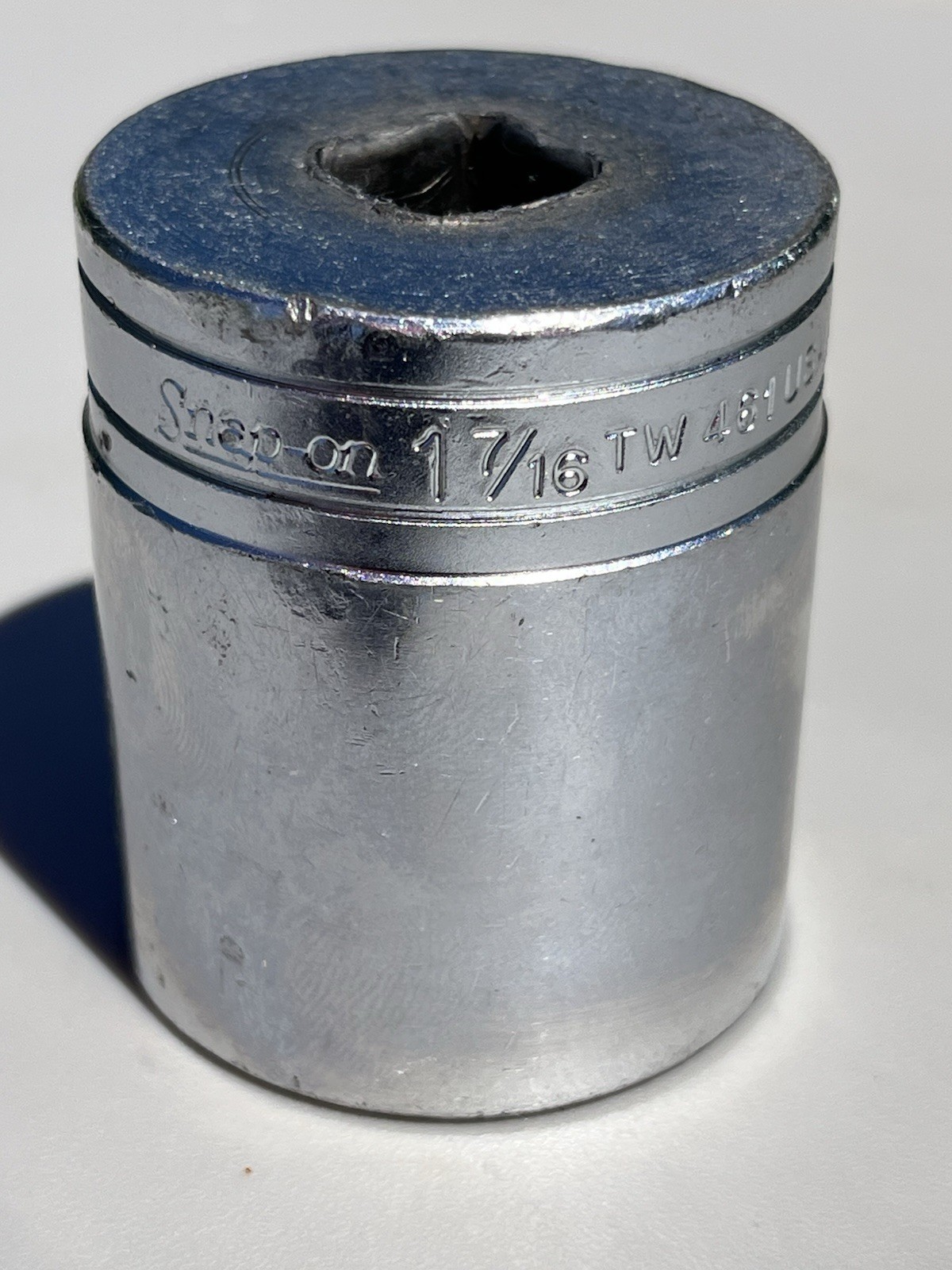 Snap On#TW461 – 1-7/16”, SAE, 1/2″ Dr., Chrome, Shallow, 6 Pt., Socket-USA-NICE-