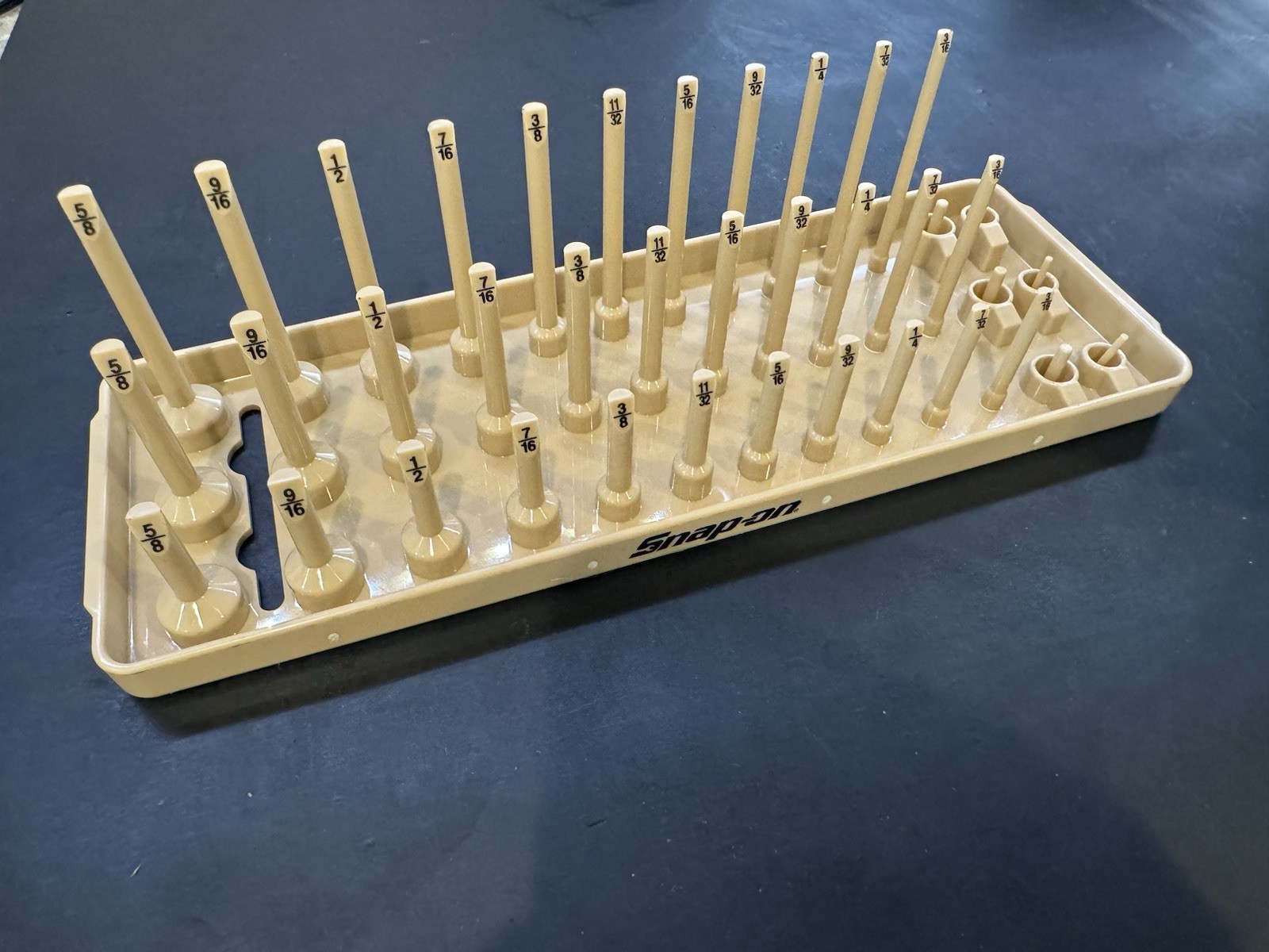 🟤 NEW Snap-On 1/4” SAE 3-Row Post-Style Socket Tray Holder – COMBAT TAN