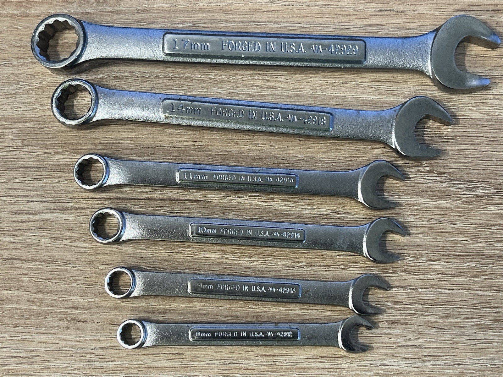 Craftsman USA 6 pc Metric Combination Wrench Group 17MM 14MM 11MM 10MM 9MM 8MM