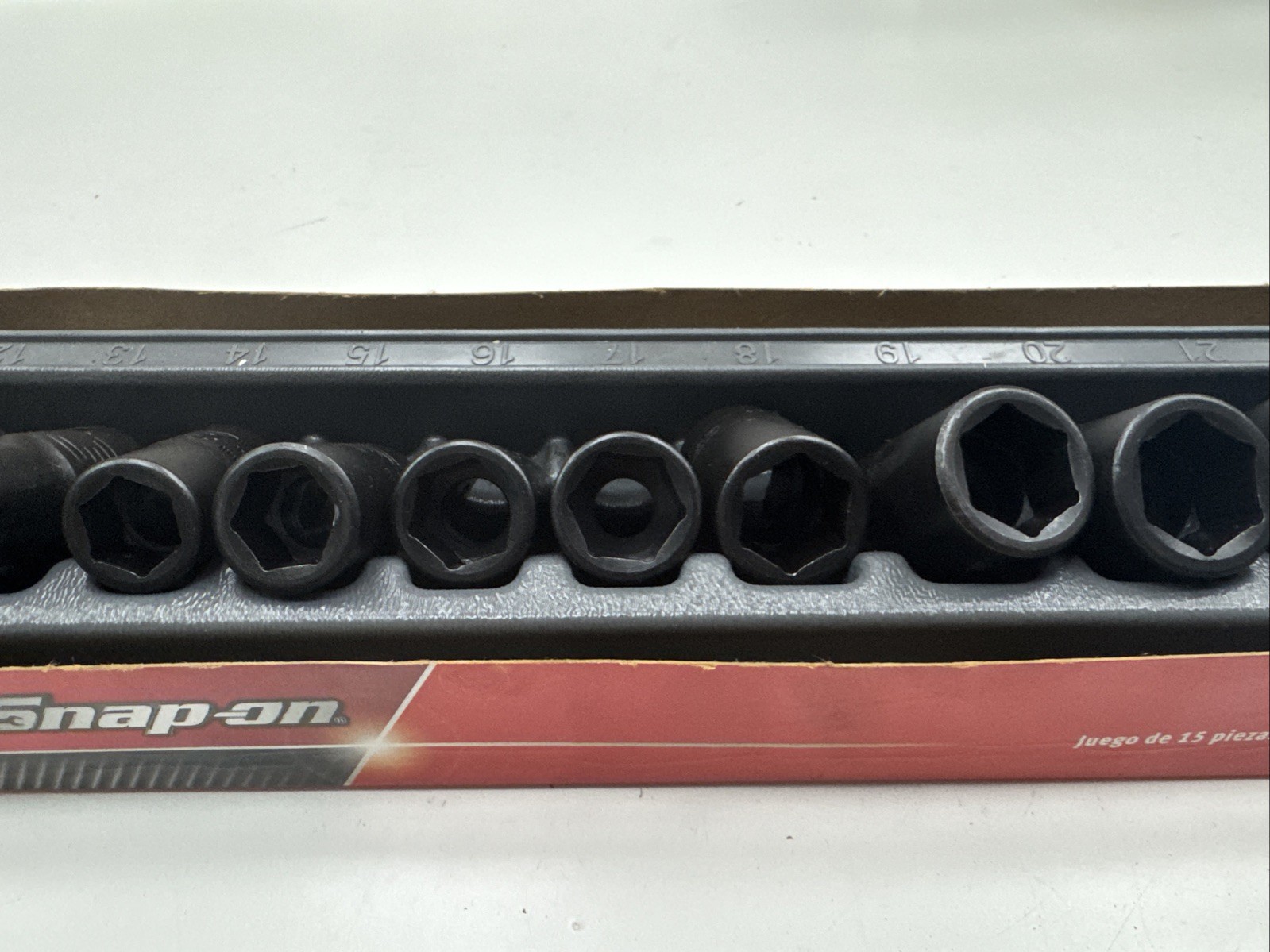 Snap-on 315IMMYA 1/2” Drive 15pc Metric Shallow Impact Socket Set 10-24mm Sealed