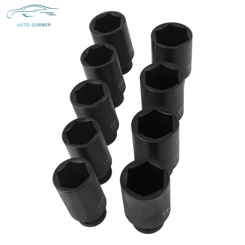1/2″ Drive Metric Axle Hub Nut Socket 9pcs 29-38mm Deep Impact Socket Tool Kit