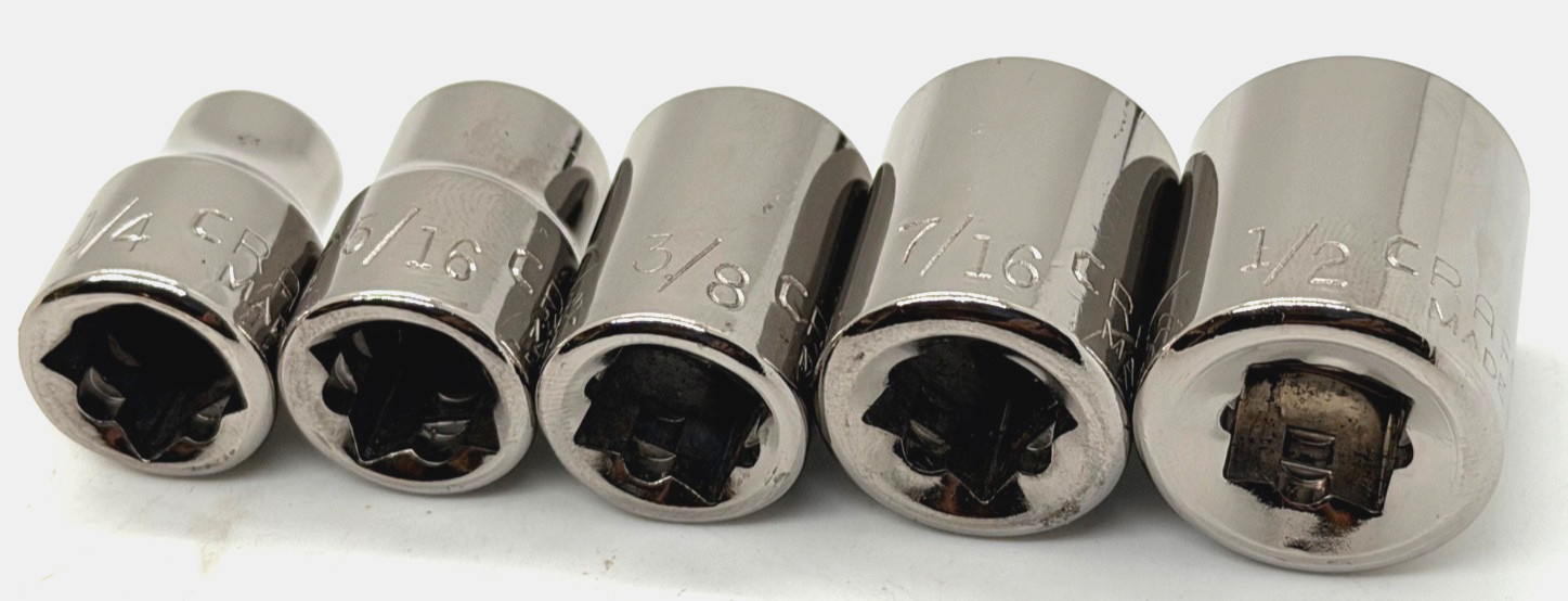 🇺🇸 Craftsman Tools SAE DOUBLE SQUARE Plug 8 Point Socket set lot 3/8” Drive