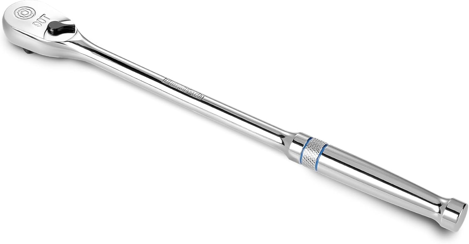 Extra Long Handle 3/8-Inch Drive Ratchet, 90-Tooth Ratchet Wrench with 12″ Ha…