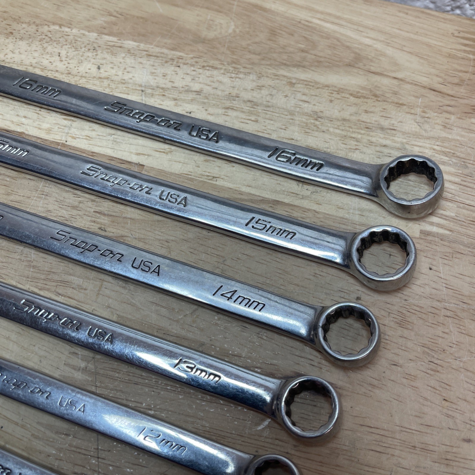 Snap On 6pc Combo Wrench Set Metric 11, 12, 13, 14, 15, & 16mm
