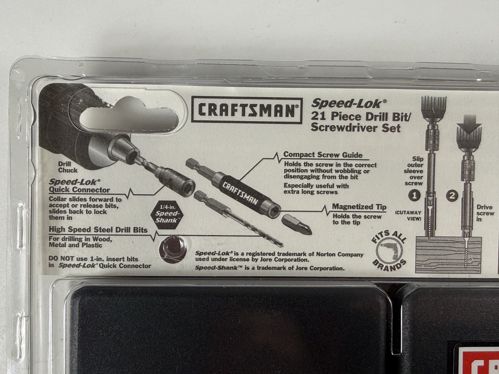 Sears Craftsman USA 21-Piece Speed-Lok Drill Bit / Screwdriver Set No 26144 NOS