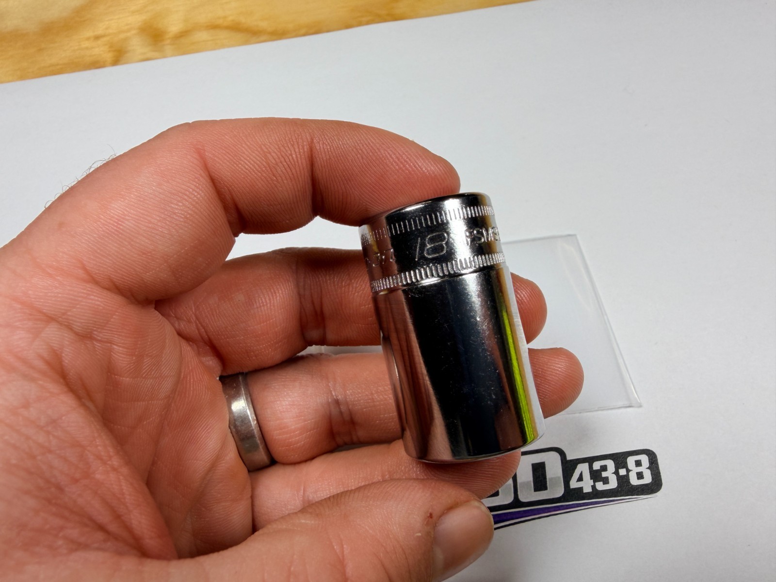 Snap-On Tools USA NEW 3/8″ Drive 18mm Metric 6pt Semi-Deep Chrome Socket FSMS18