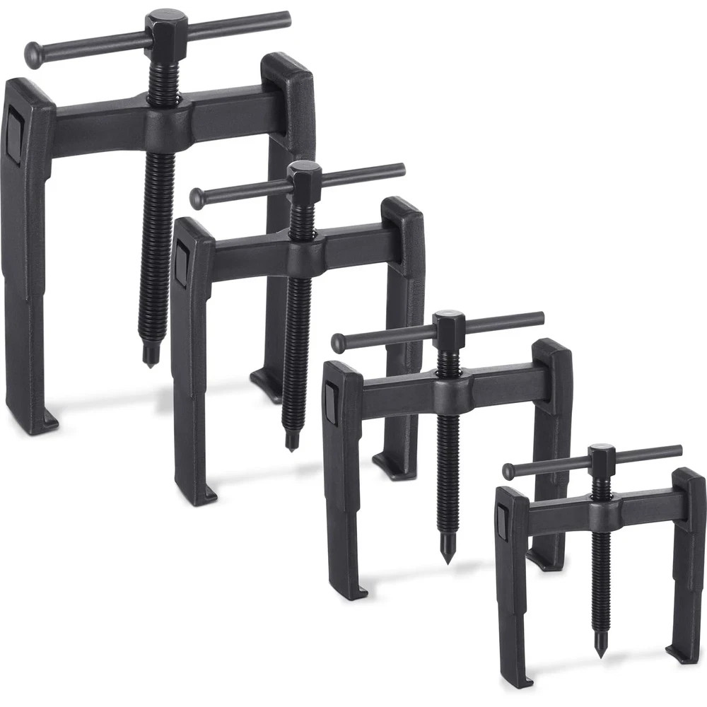 4 Pcs 2 Jaw Gear Puller Set Steel Removal Tool Adjustable for Pulleys Flywhee…