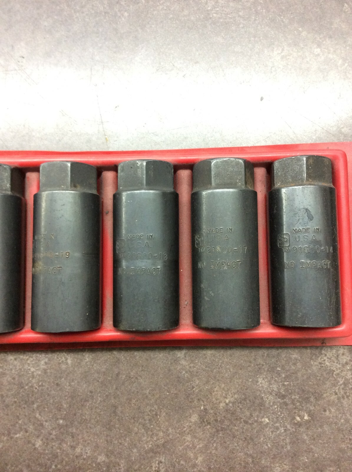 SP USA 91600 NO IMPACT DEEP SOCKETS 14MM,17MM,18MM,19MM,21MM,22MM WITH CASE
