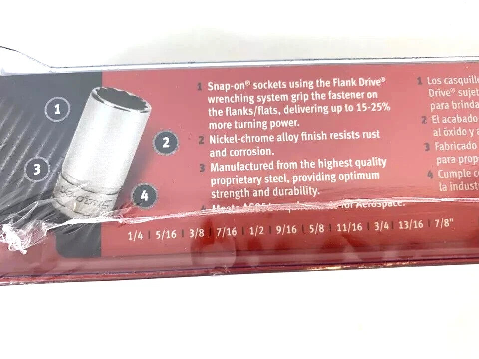 Snap-on 11Pc 3/8″ Drive 12-pt SAE Flank Drive Semi-Deep Socket Set 211FDSY NEW