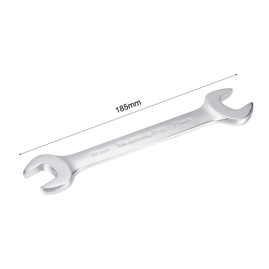 Metric Double Open End Wrench Polished Finish Cr-V 18mm x 21mm