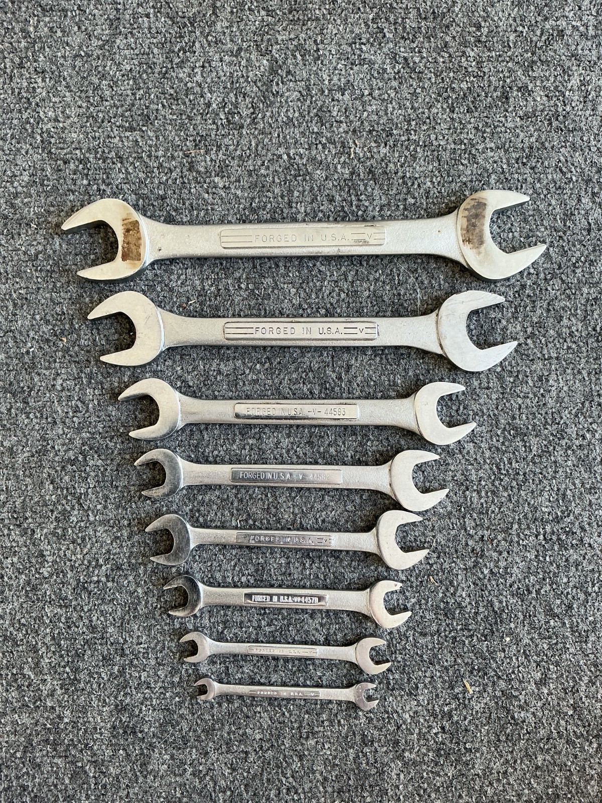 VTG Craftsman Various «V»s Double Open End Wrench Set 8 Pc SAE 1/4 To 1-1/8” USA