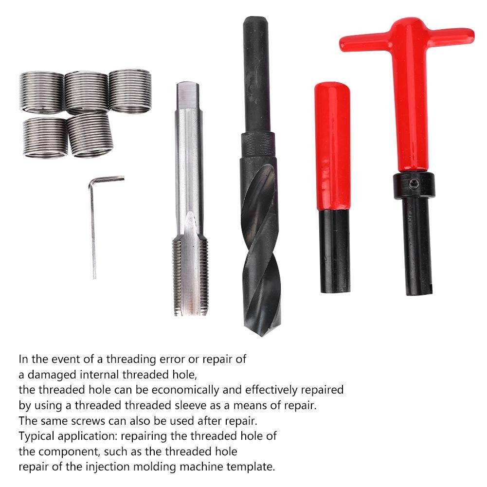 Thread Repair Tool Kit,10Pcs M18x1.5mm Stainless Steel Twisted Drill Tap Wrench