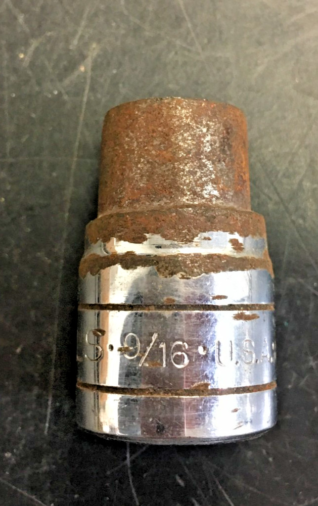 S-K TOOLS 40118 KNURLED SOCKET 9/16”, 1/2″ DRIVE, 6 POINT, USA