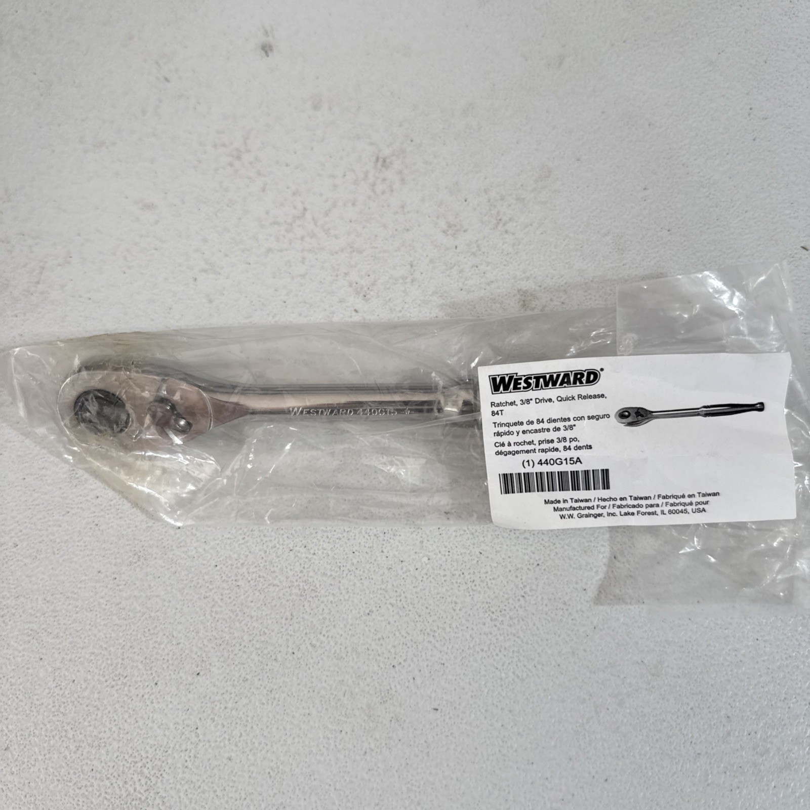 Westward 440G15A 3/8″ Drive 84T 8-1/2″ Quick Release Ratchet NEW